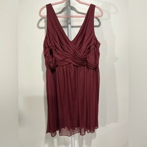 David's Bridal Elegant Wine Dress With Scooped Back